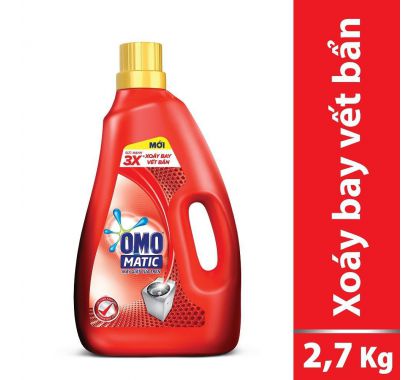 Nước giặt OMO Matic Đỏ  2,7 lít Thùng  4 bình